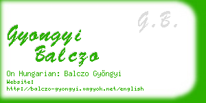 gyongyi balczo business card